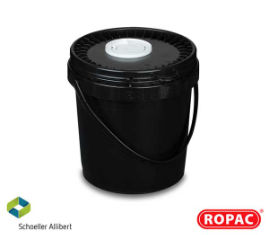5 litres UN liquide seau et couvercle noirs avec bec verseur - vidage