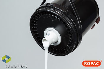 5 litres UN liquide seau et couvercle noirs avec bec verseur - vidage